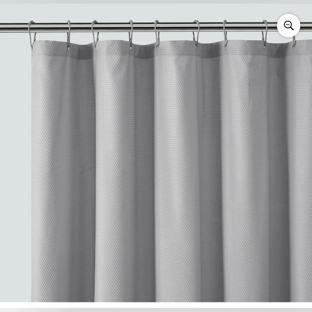 Mainstays 15-Piece Grey Solid Polyester Shower Curtain Bath Set, 70